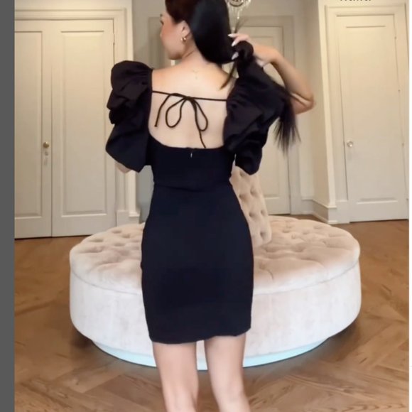 ZARA STRETCH BUSTIE TIRED RUFFLE VOLUMINOUS SLEEVE FULLY LINED SHORT DRESS $129 - Picture 13 of 16